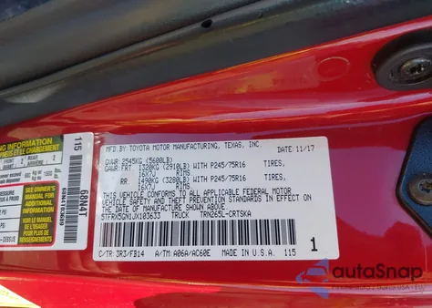 2018 Toyota Tacoma Sr z USA, uszkodzony, nr VIN 5TFRX5GN1JX103633